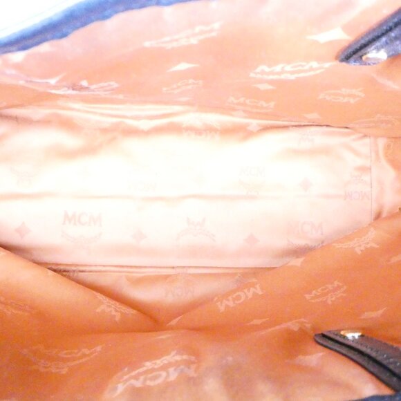 AUTHENTIC MCM Bronze and black Leather Tote  Handbag - Picture 6 of 7